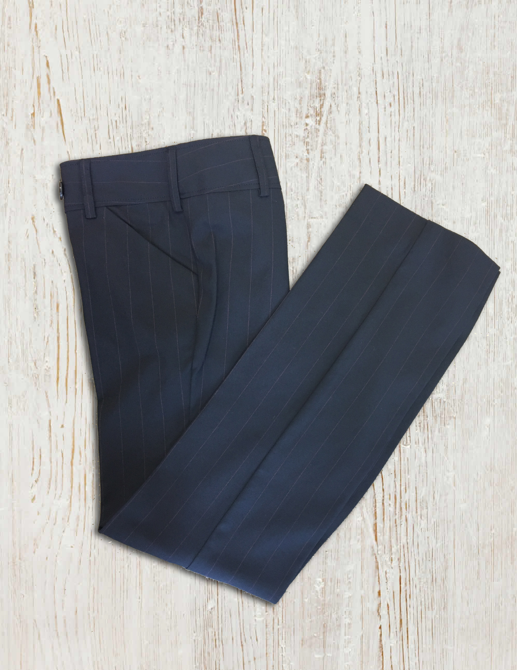 New Pinstripe Navy/Wine Trousers (000)The Schoolwear Centre